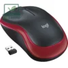 Logitech M185 Muis Zwart-Rood